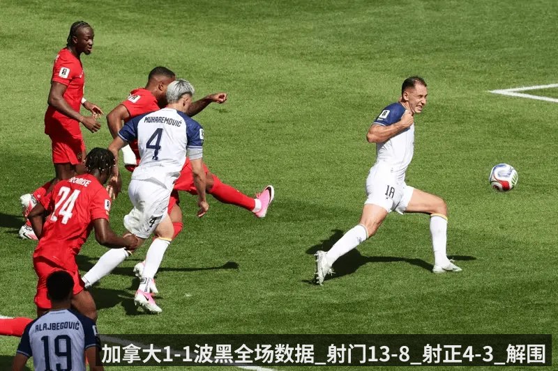 加拿大1-1波黑全场数据_射门13-8_射正4-3_解围21-71